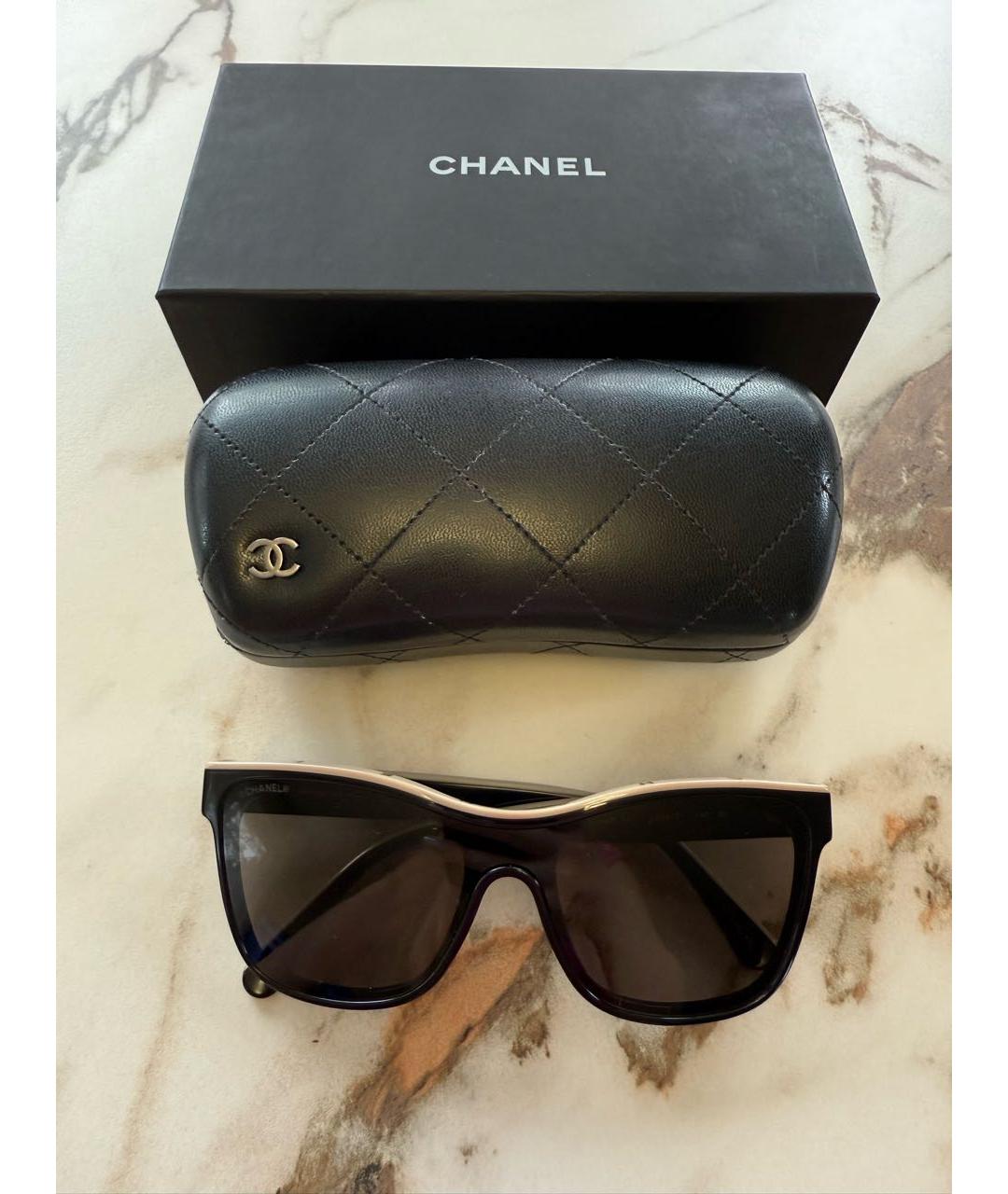 CHANEL Черные пластиковые солнцезащитные очки, фото 8