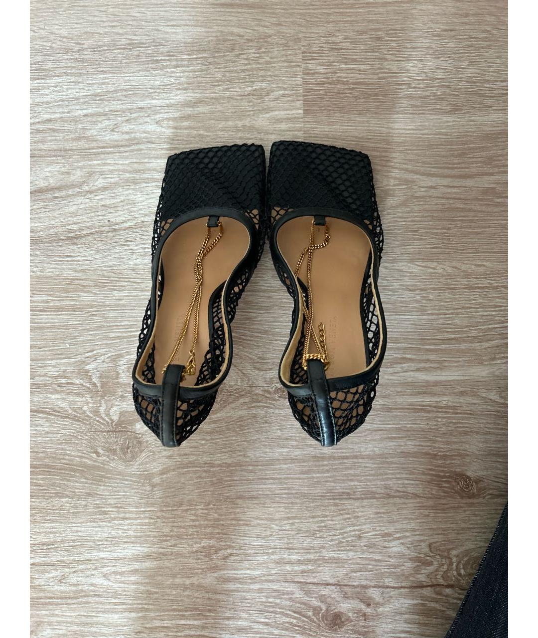 BOTTEGA VENETA Черные текстильные босоножки, фото 3