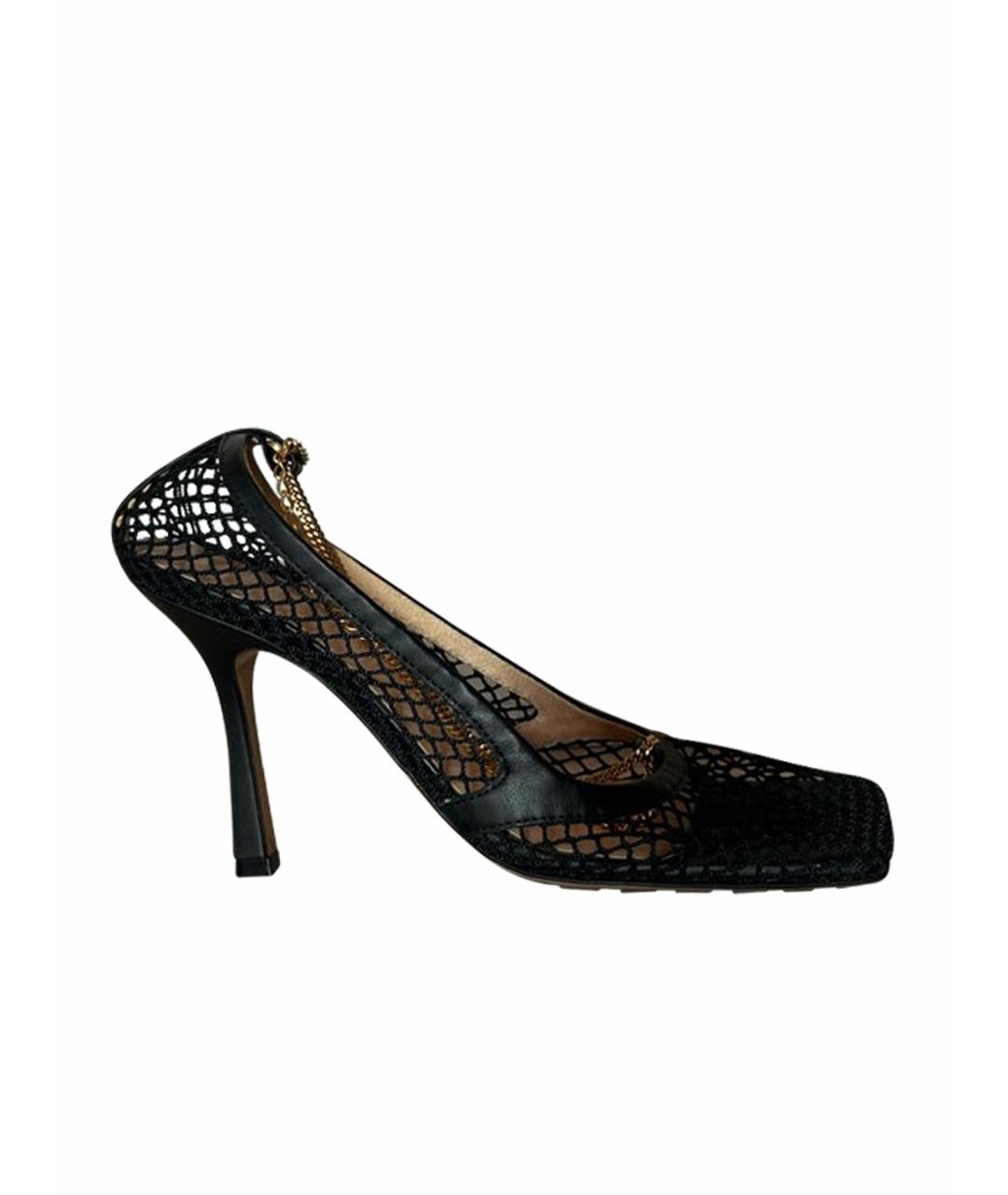 BOTTEGA VENETA Черные текстильные босоножки, фото 1