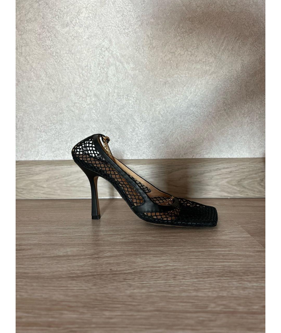 BOTTEGA VENETA Черные текстильные босоножки, фото 5