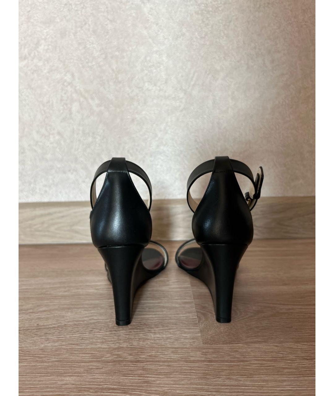 CELINE Черные кожаные босоножки, фото 4
