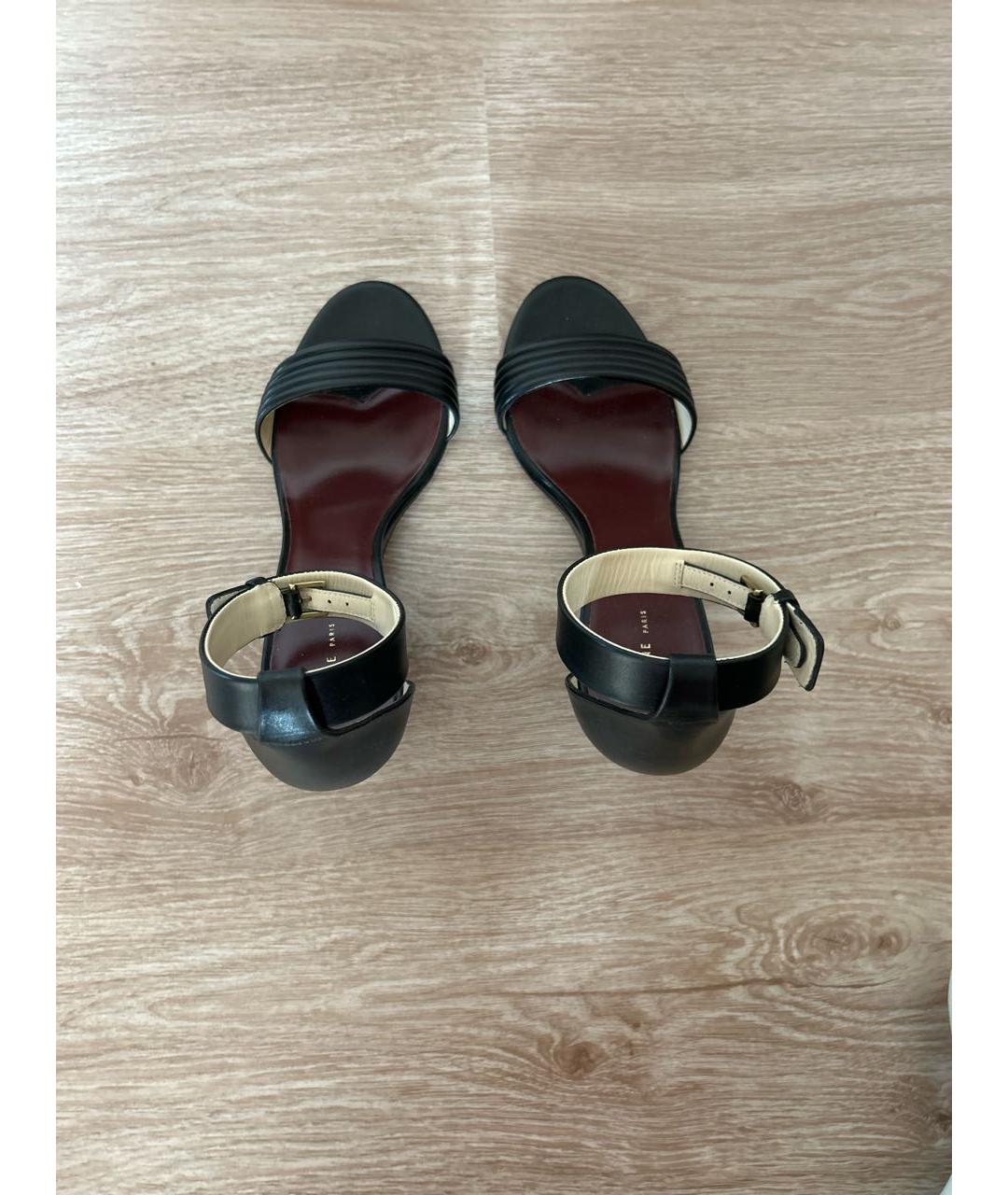CELINE Черные кожаные босоножки, фото 3