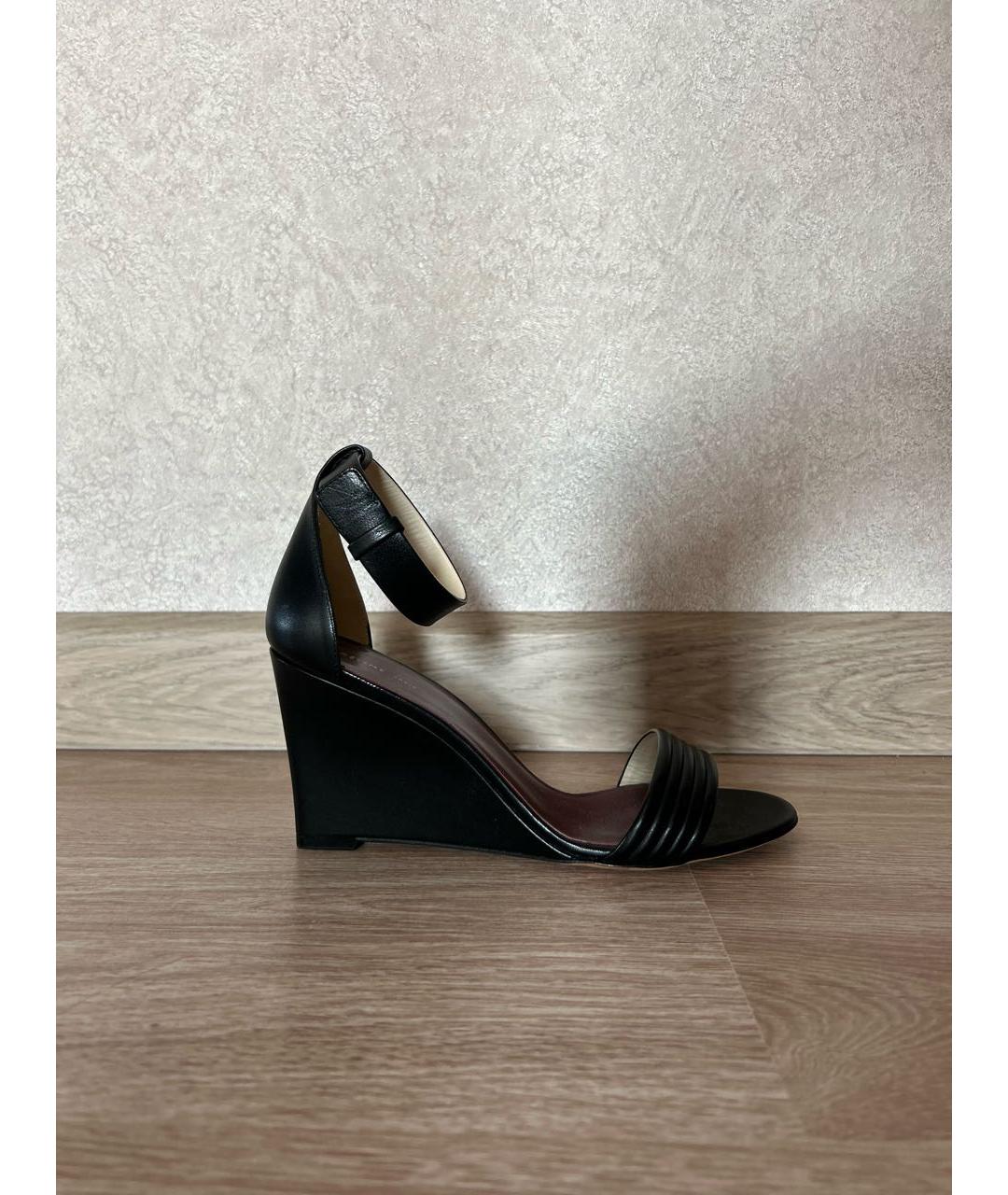 CELINE Черные кожаные босоножки, фото 5