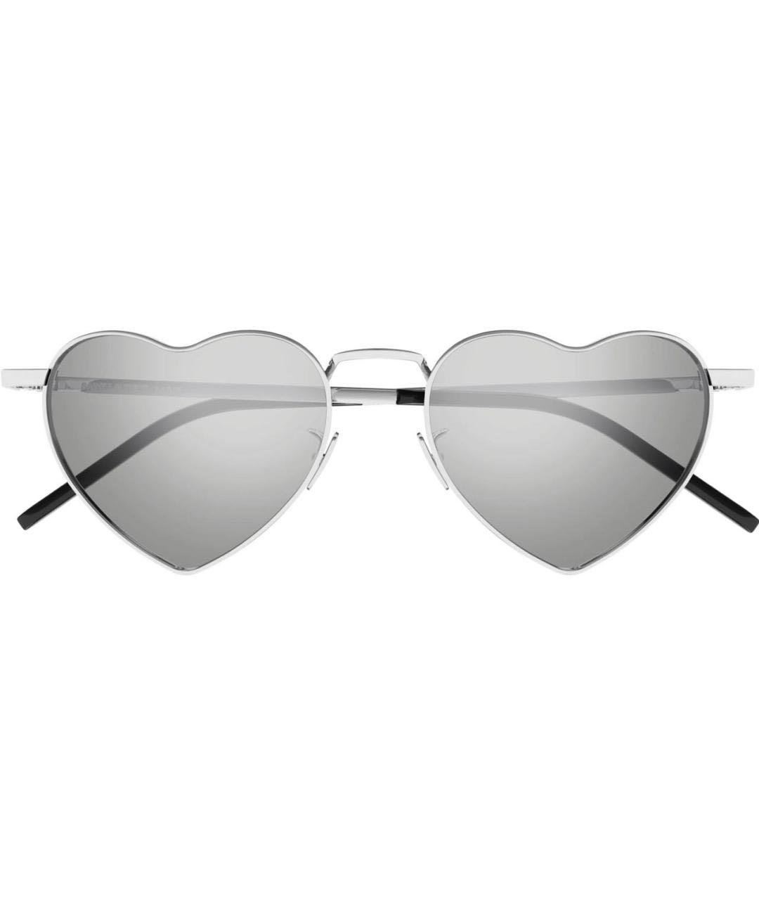 SAINT LAURENT Серебряные металлические солнцезащитные очки, фото 1