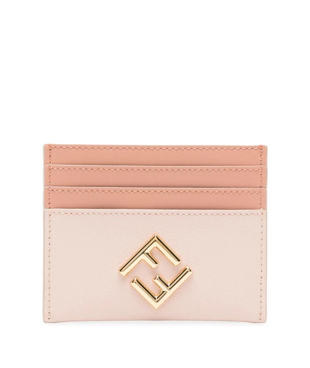 FENDI Розовый кожаный кардхолдер, фото 1