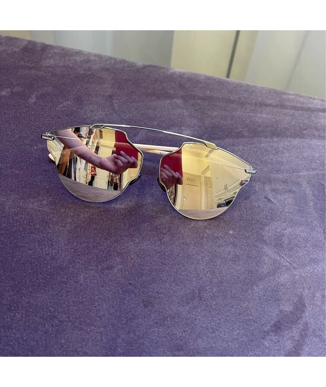 CHRISTIAN DIOR PRE-OWNED Золотые солнцезащитные очки, фото 5