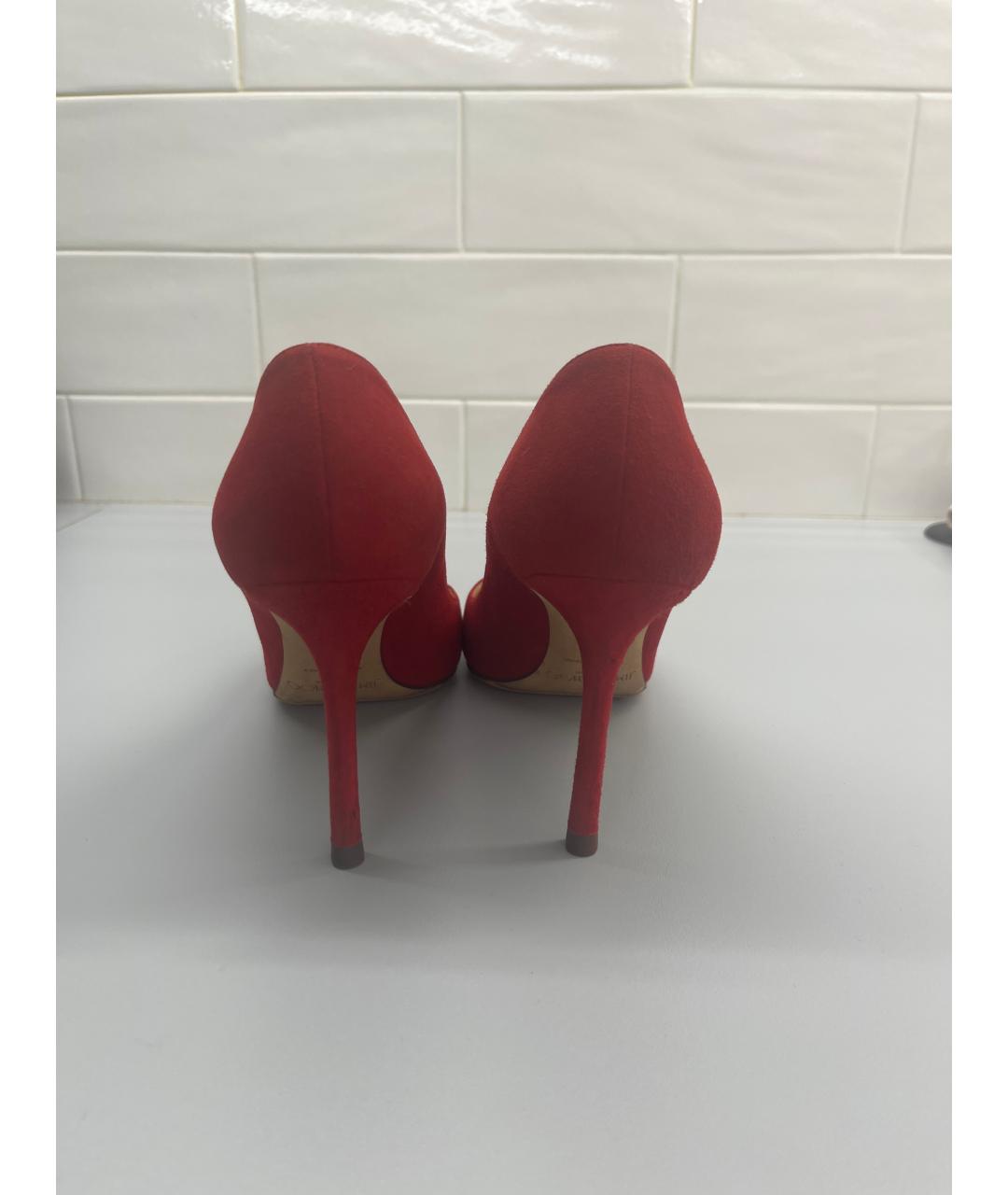 JIMMY CHOO Красные замшевые туфли, фото 4