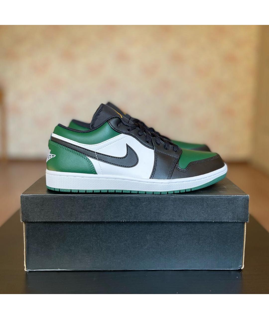 JORDAN Зеленые кожаные низкие кроссовки / кеды, фото 5