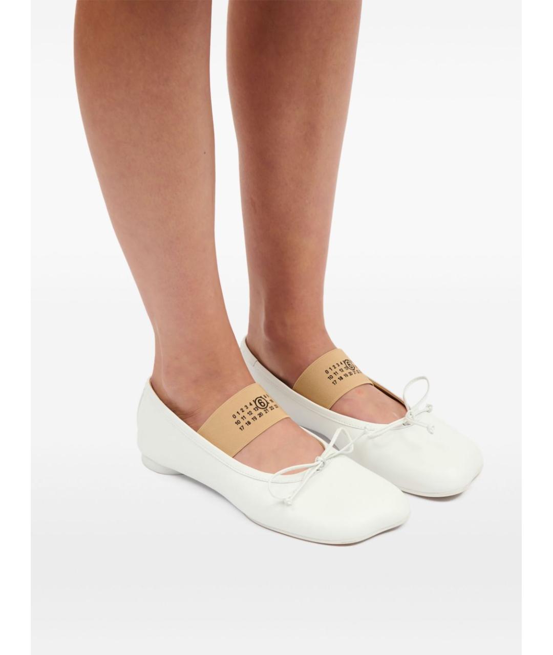 MM6 MAISON MARGIELA Белые кожаные балетки, фото 4