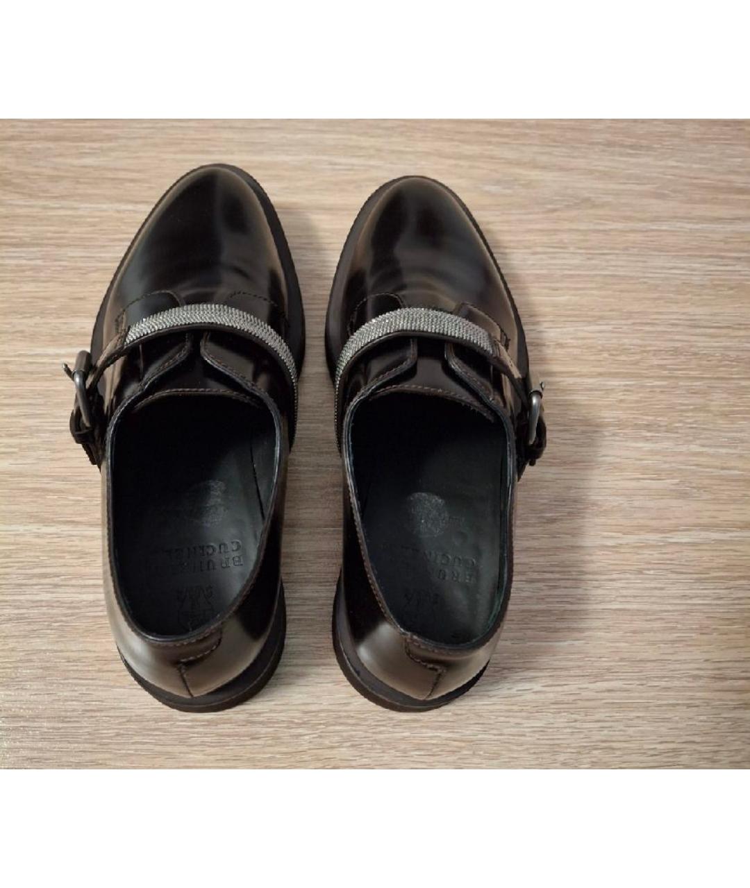 BRUNELLO CUCINELLI Коричневые кожаные брогги и оксфорды, фото 3