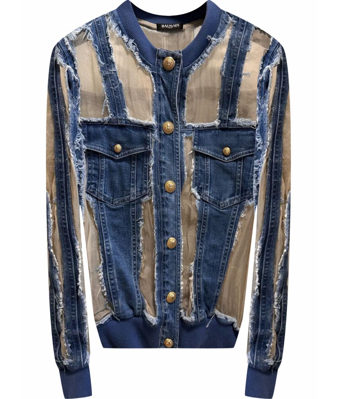 BALMAIN Синяя деним куртка, фото 1
