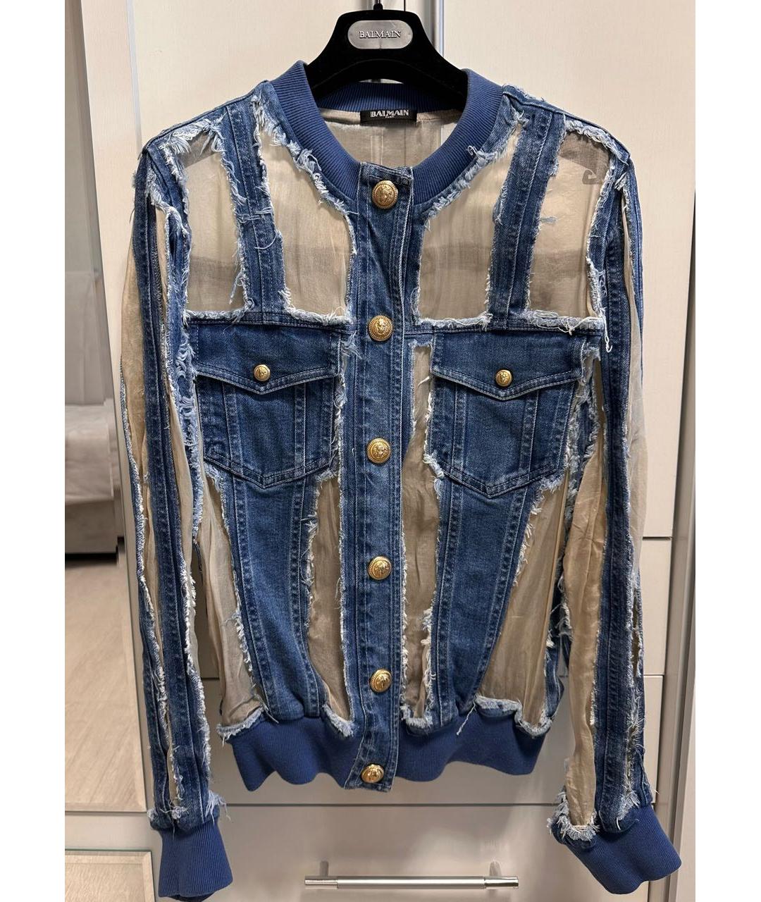 BALMAIN Синяя деним куртка, фото 6