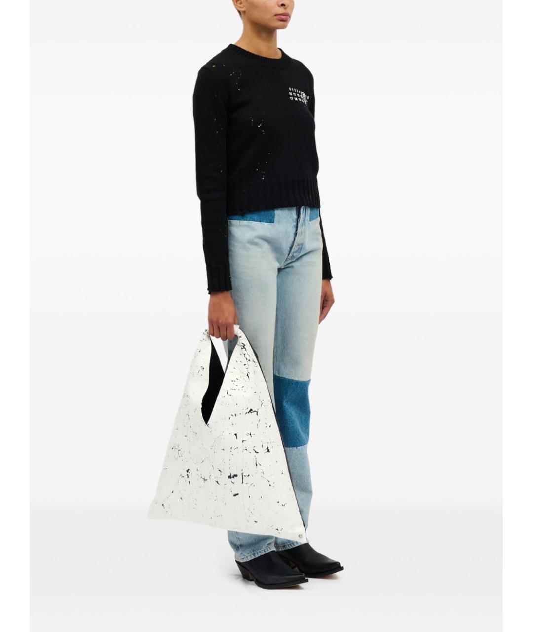 MM6 MAISON MARGIELA Белая кожаная сумка тоут, фото 4