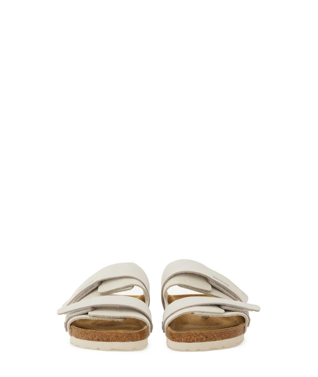 BIRKENSTOCK Белые кожаные шлепанцы, фото 4