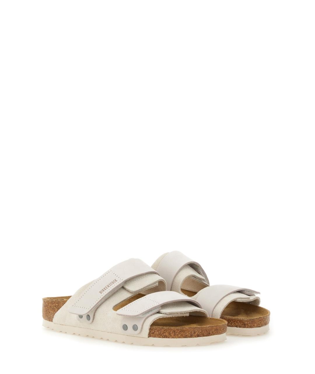 BIRKENSTOCK Белые кожаные шлепанцы, фото 2
