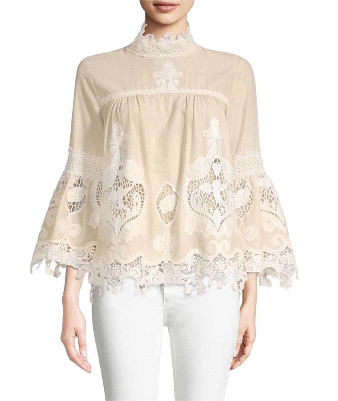 ANNA SUI Бежевая хлопковая блузы, фото 2