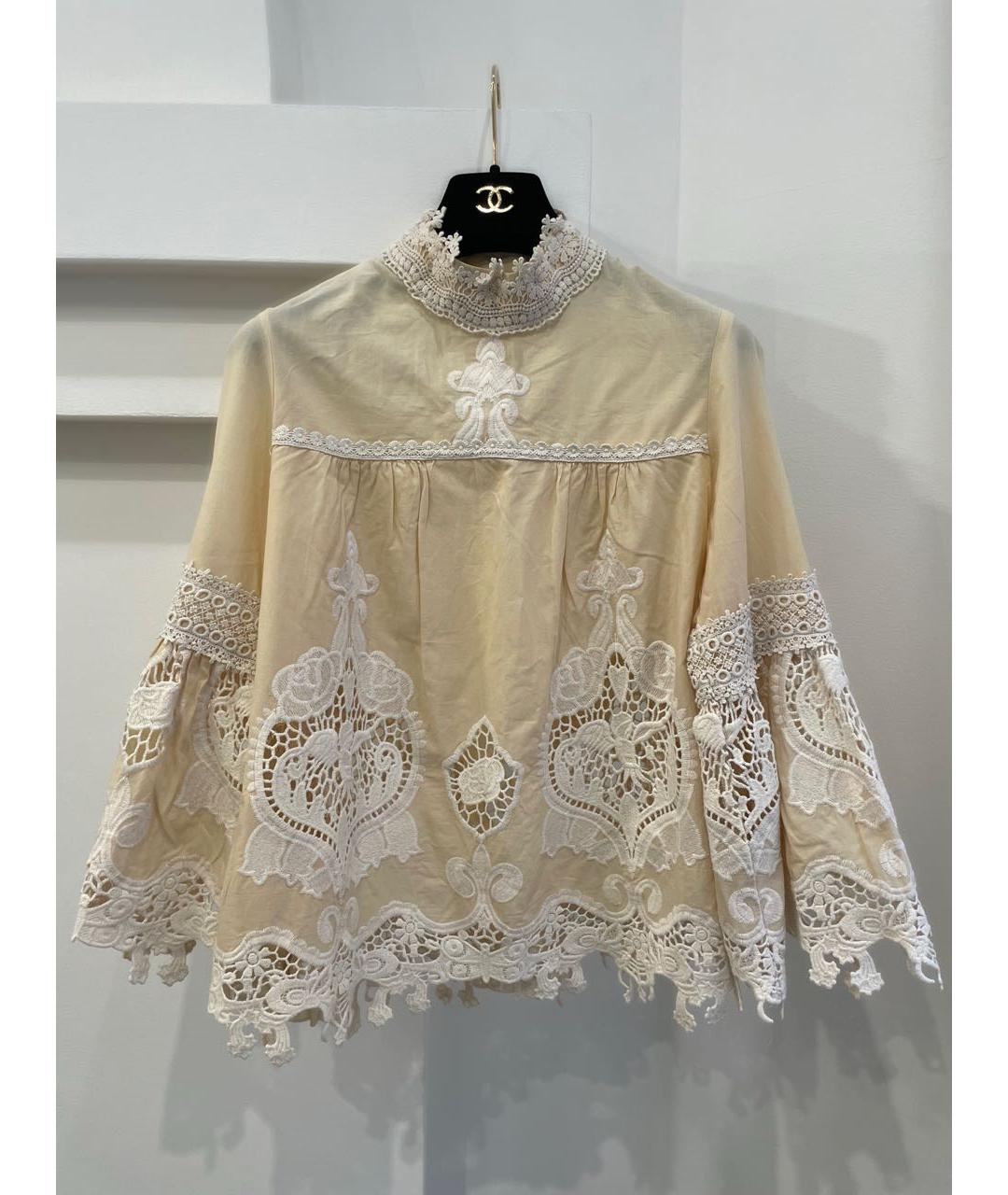 ANNA SUI Бежевая хлопковая блузы, фото 3