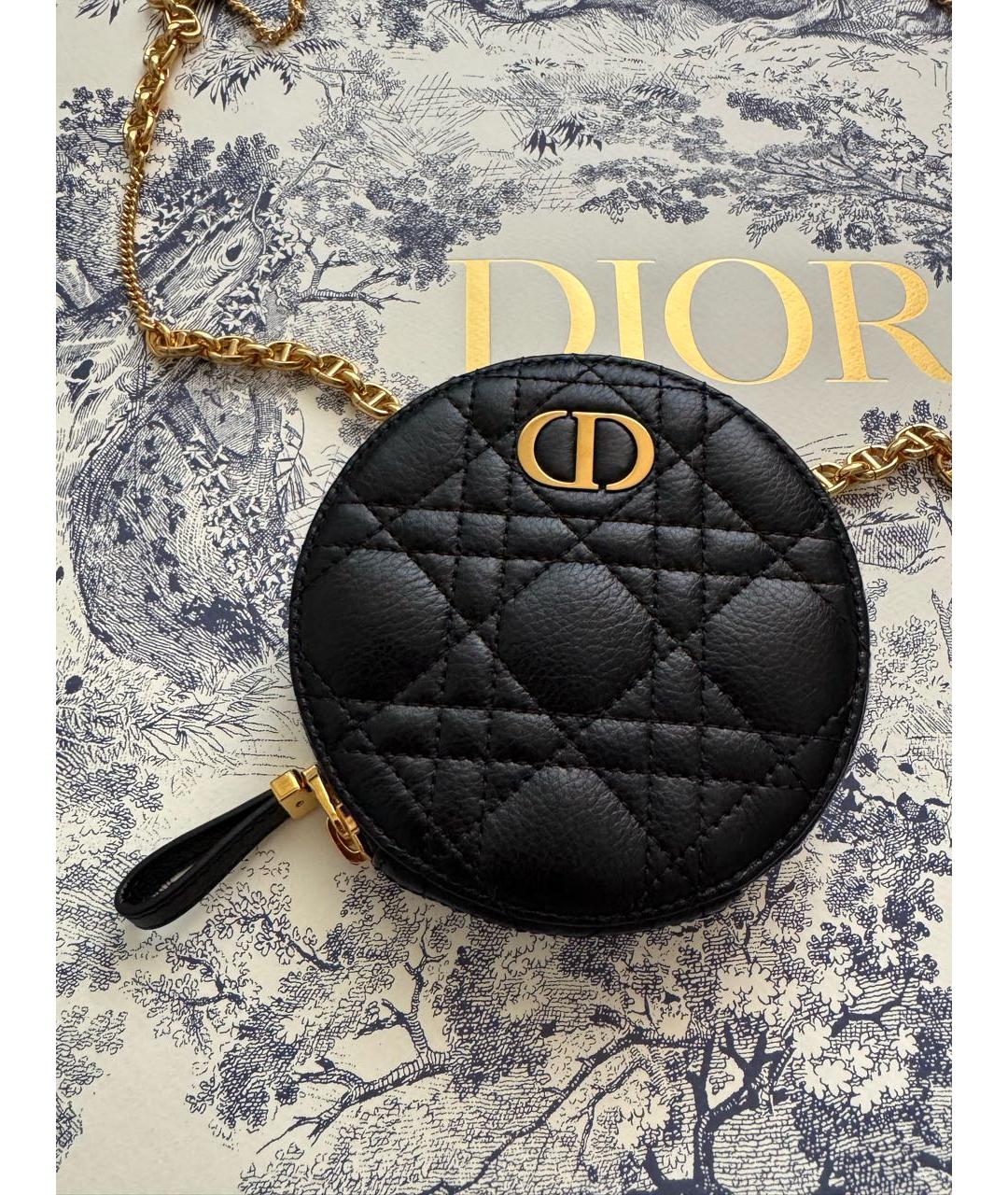 CHRISTIAN DIOR Черная кожаная сумка через плечо, фото 2
