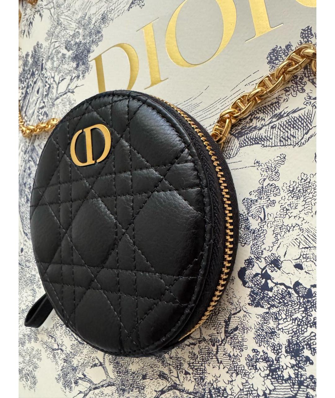 CHRISTIAN DIOR Черная кожаная сумка через плечо, фото 3