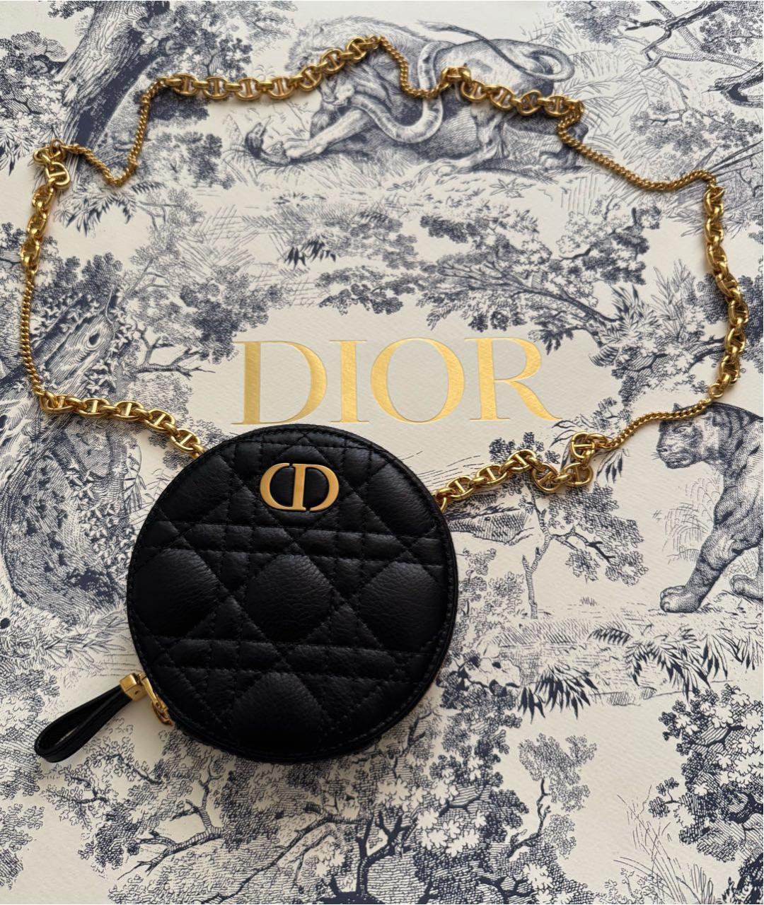 CHRISTIAN DIOR Черная кожаная сумка через плечо, фото 7