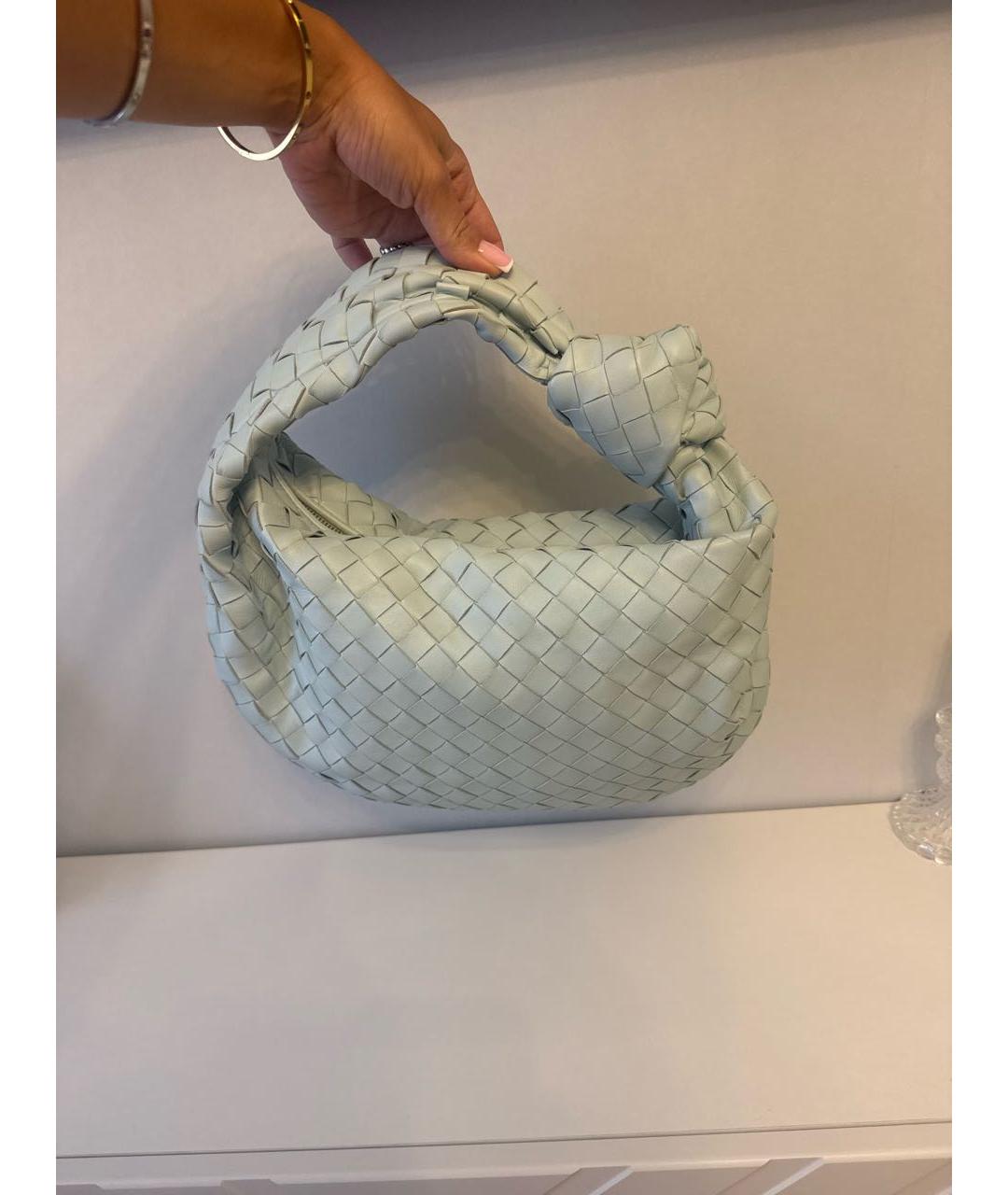 BOTTEGA VENETA Голубая кожаная сумка с короткими ручками, фото 3