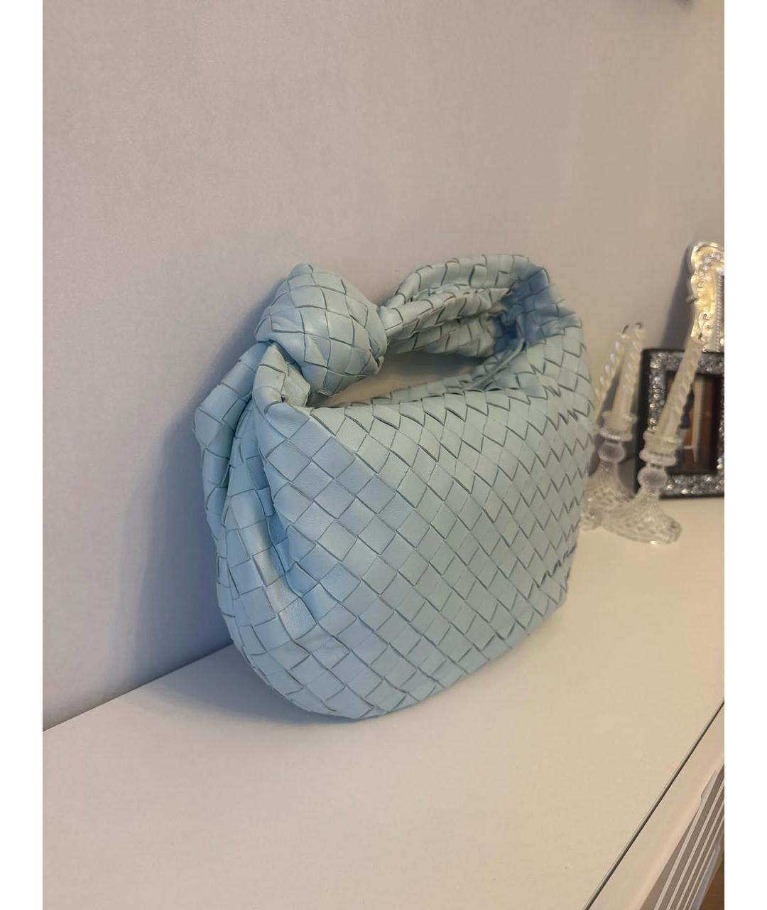 BOTTEGA VENETA Голубая кожаная сумка с короткими ручками, фото 2