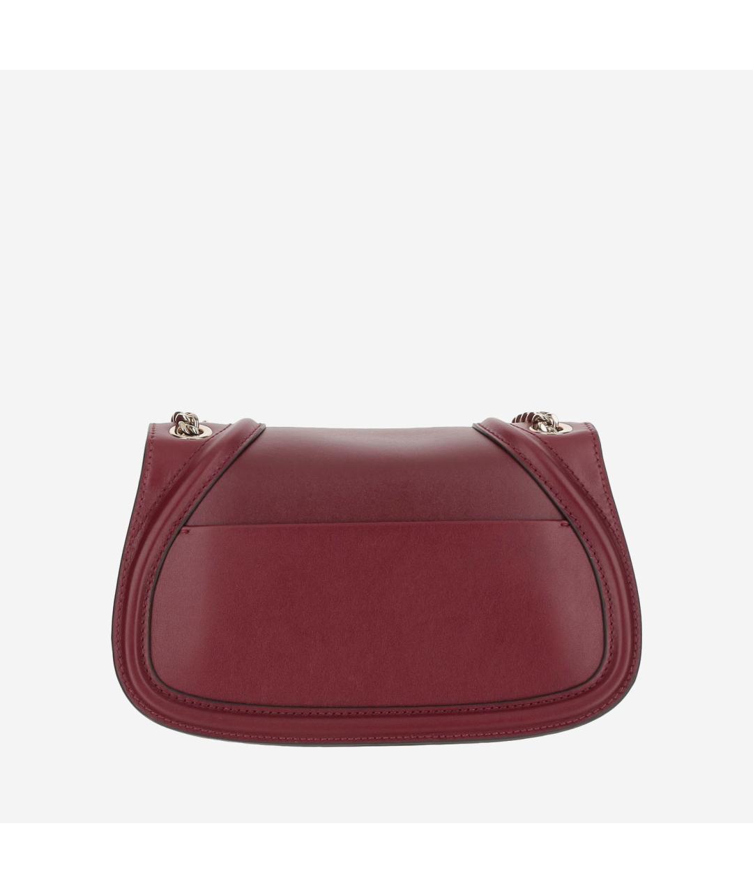 GUCCI Бордовая кожаная сумка через плечо, фото 3