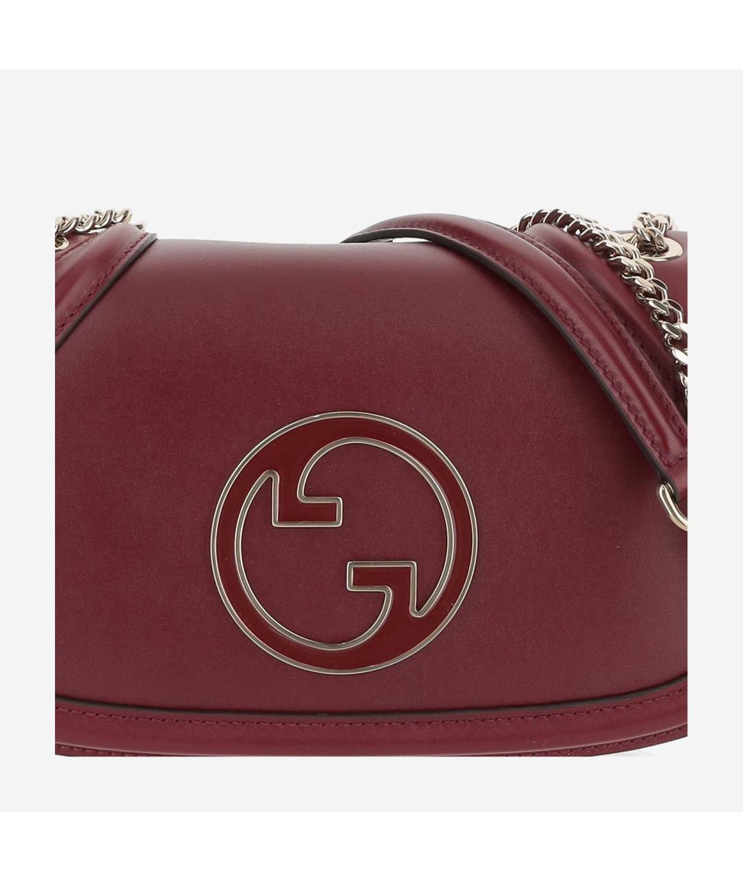 GUCCI Бордовая кожаная сумка через плечо, фото 4