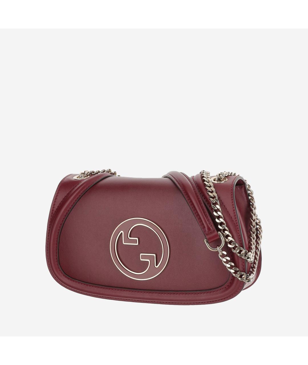 GUCCI Бордовая кожаная сумка через плечо, фото 2