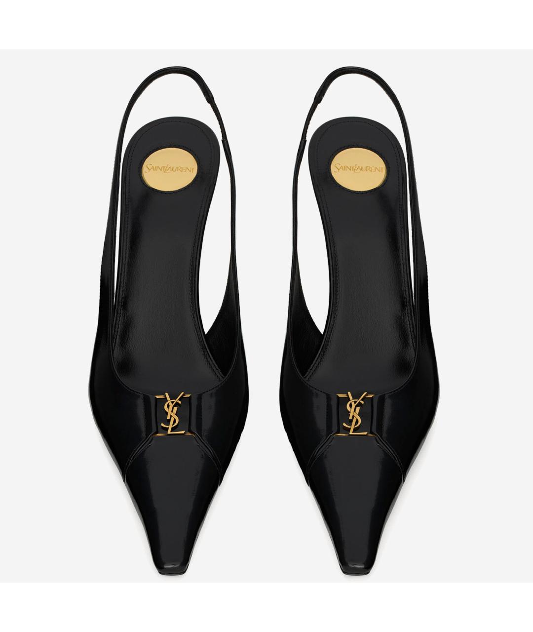 SAINT LAURENT Черные кожаные туфли, фото 4