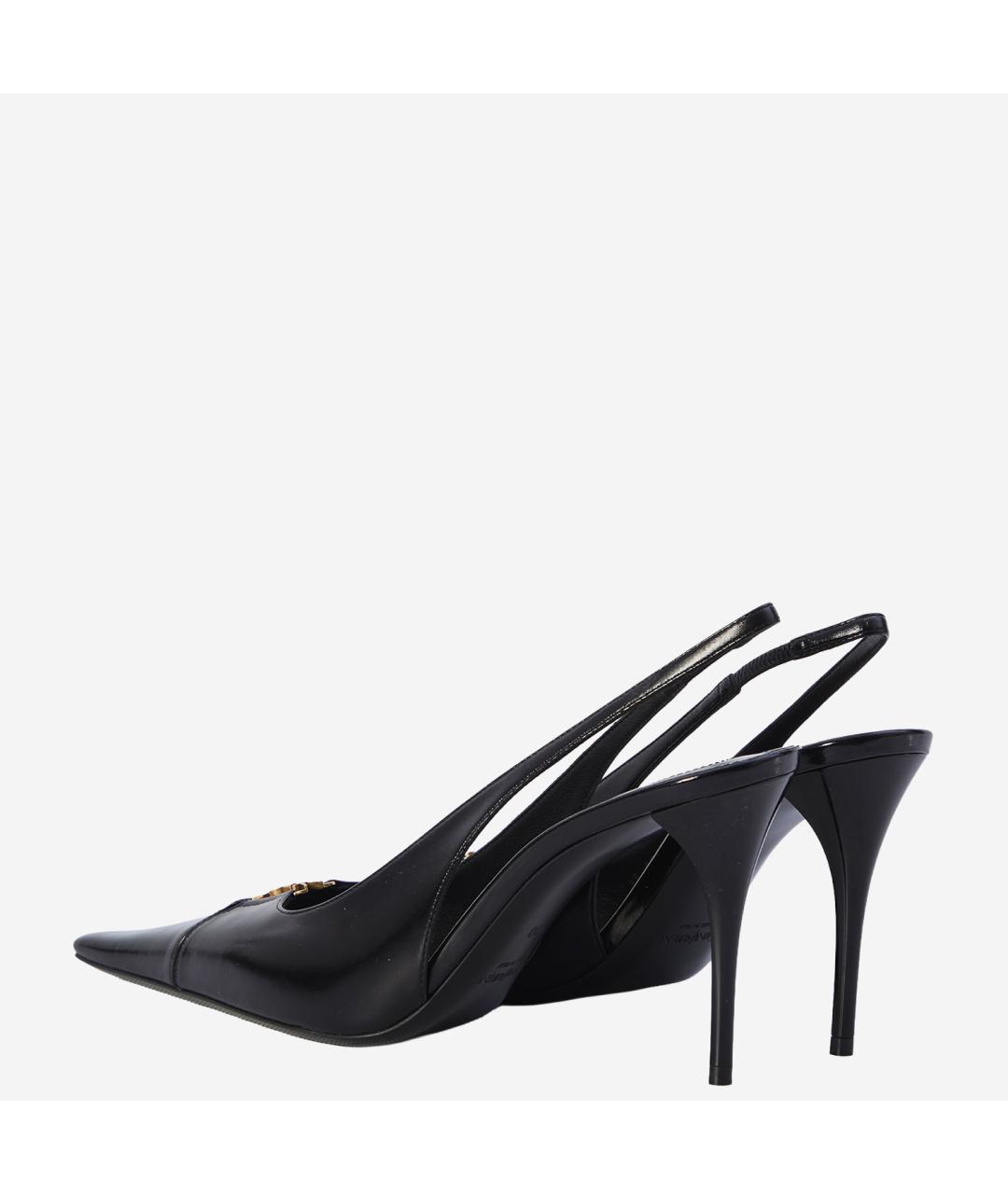 SAINT LAURENT Черные кожаные туфли, фото 3