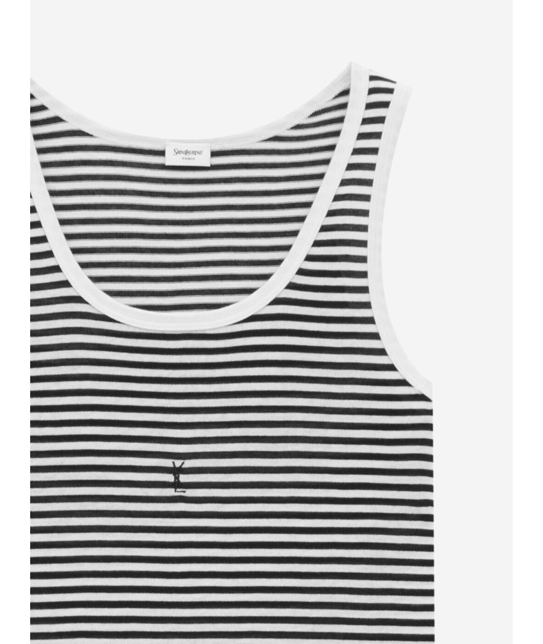 SAINT LAURENT Мульти хлопко-эластановая майка, фото 3