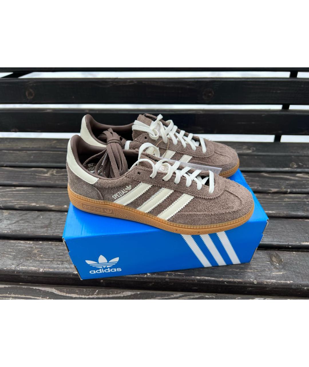 ADIDAS Коричневые замшевые кроссовки, фото 2