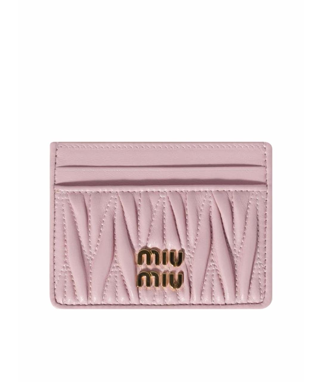 MIU MIU Розовый кожаный кардхолдер, фото 1