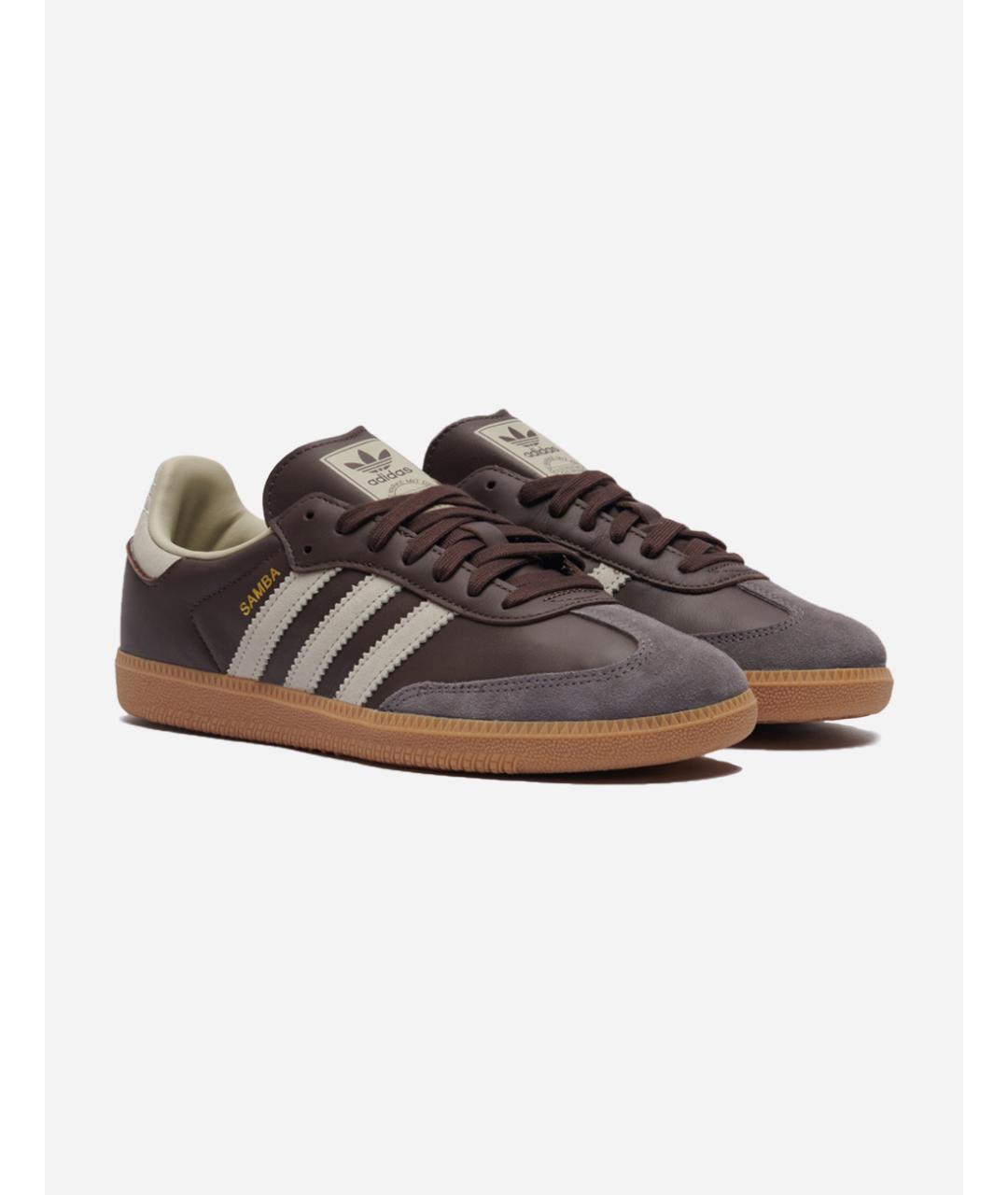 ADIDAS Коричневые кожаные кроссовки, фото 2