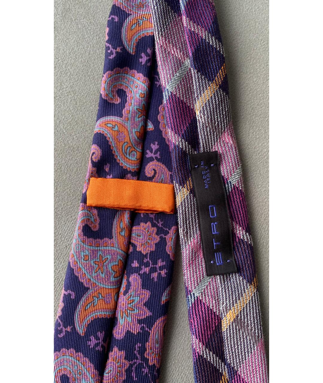 ETRO Фиолетовый шелковый галстук, фото 3