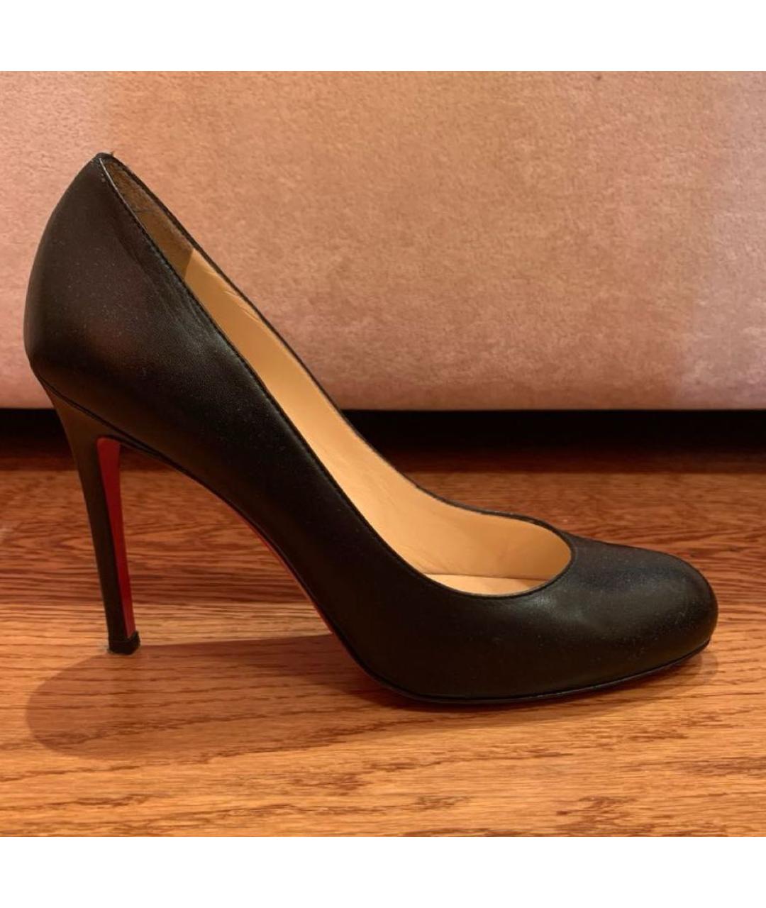 CHRISTIAN LOUBOUTIN Черные кожаные туфли, фото 5