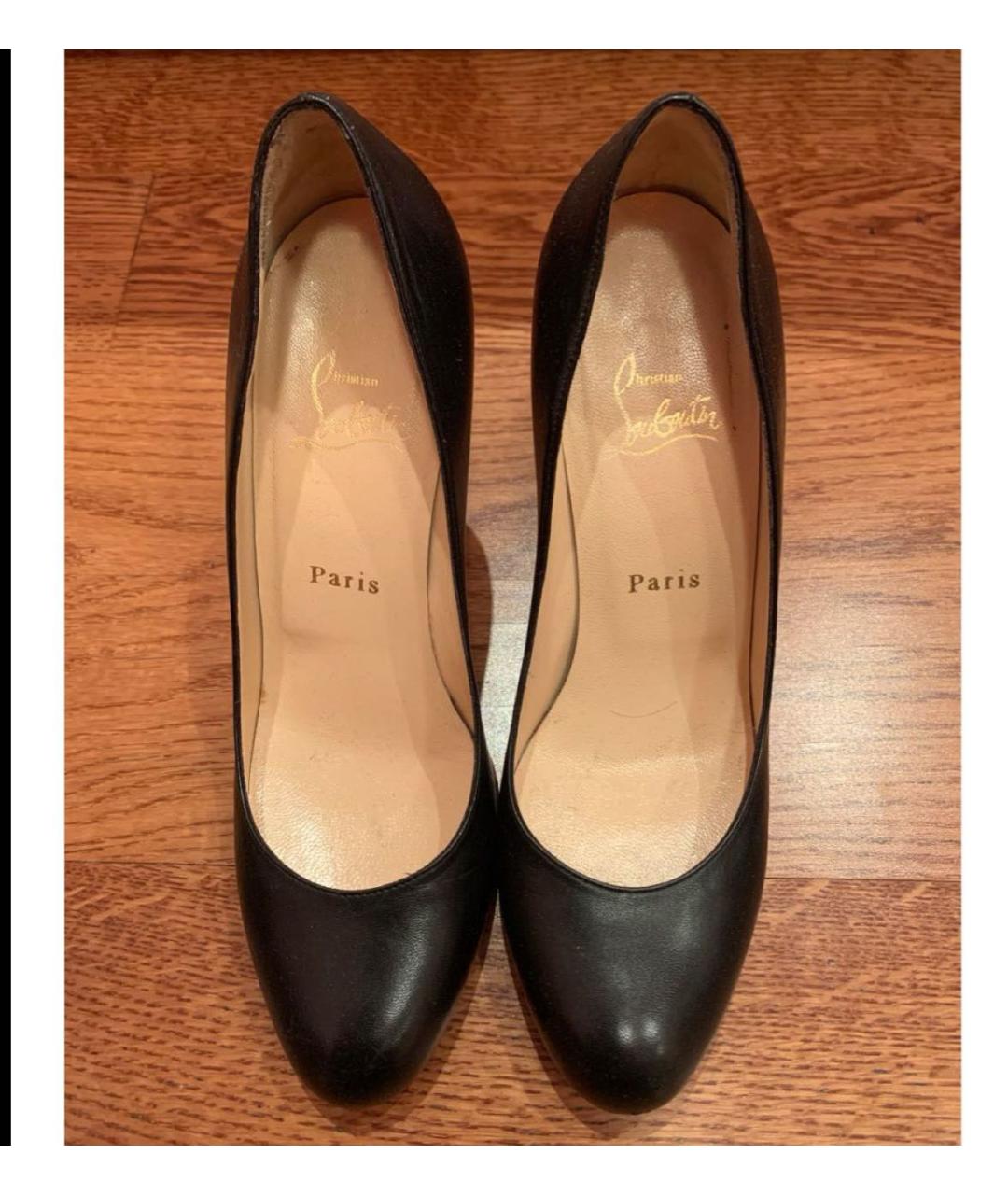 CHRISTIAN LOUBOUTIN Черные кожаные туфли, фото 2