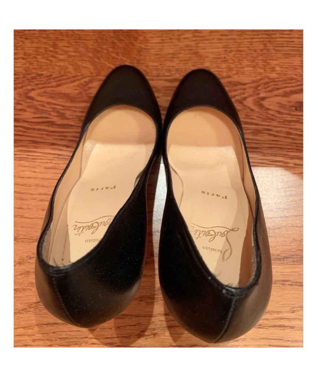 CHRISTIAN LOUBOUTIN Черные кожаные туфли, фото 3