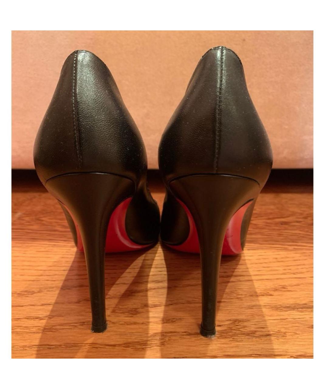 CHRISTIAN LOUBOUTIN Черные кожаные туфли, фото 4