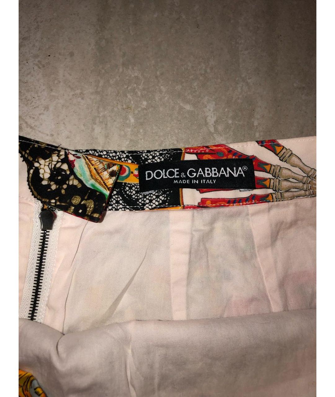 DOLCE&GABBANA Мульти хлопковая юбка мини, фото 3