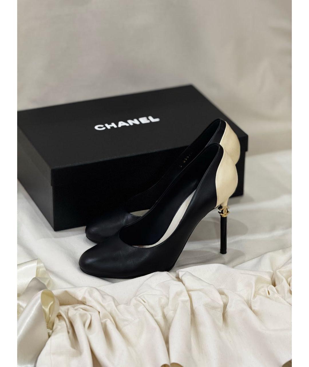 CHANEL Черные кожаные туфли, фото 8