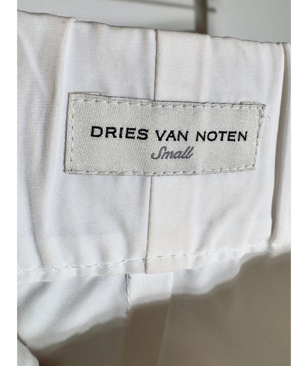 DRIES VAN NOTEN Белые хлопковые брюки широкие, фото 7