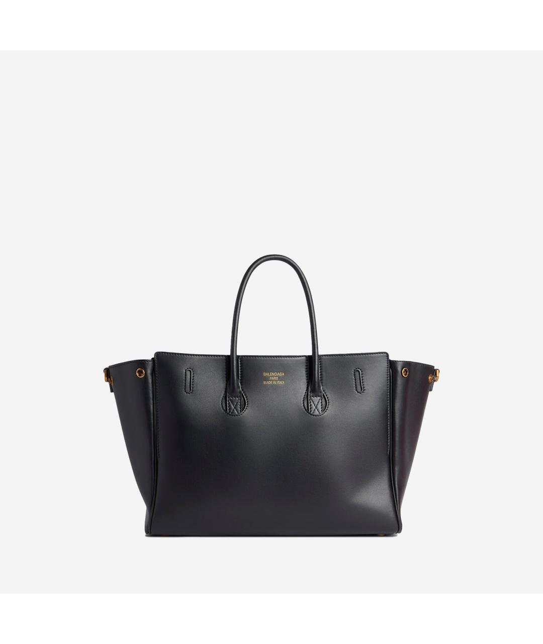 BALENCIAGA Черная кожаная сумка тоут, фото 3