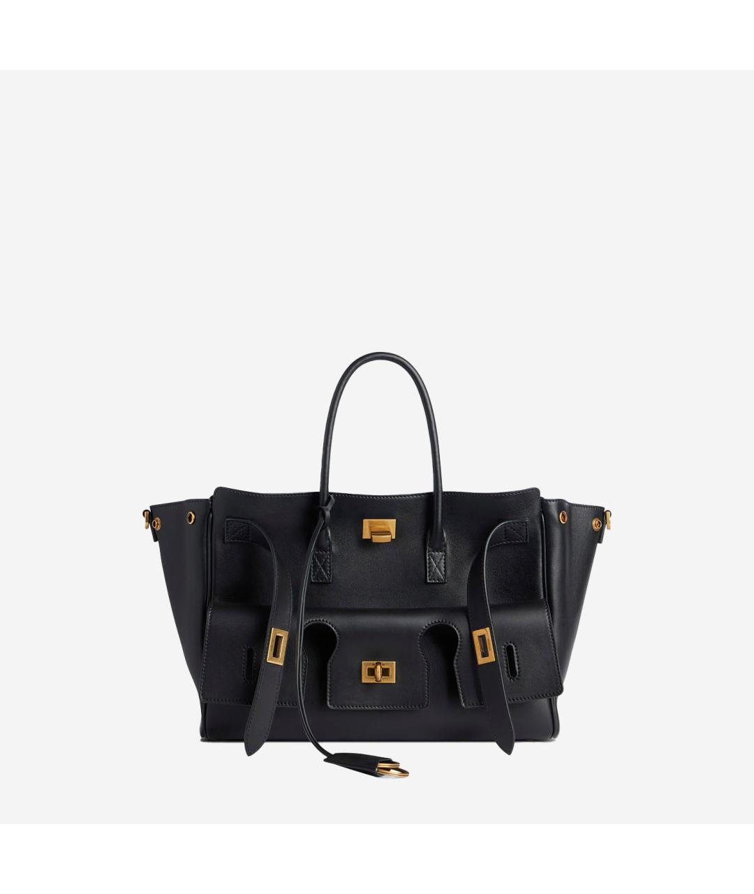 BALENCIAGA Черная кожаная сумка тоут, фото 6