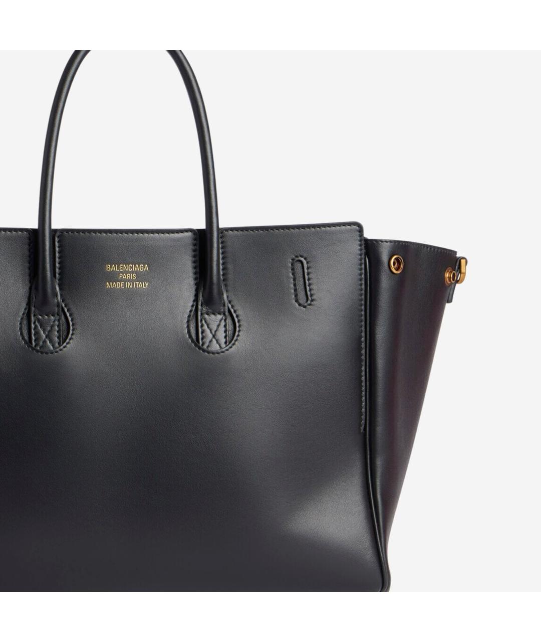 BALENCIAGA Черная кожаная сумка тоут, фото 5