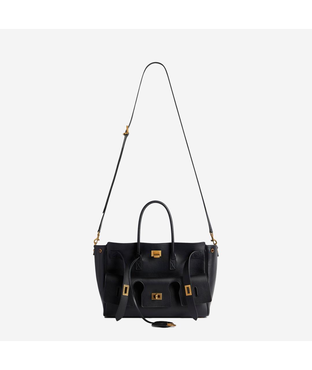 BALENCIAGA Черная кожаная сумка тоут, фото 4