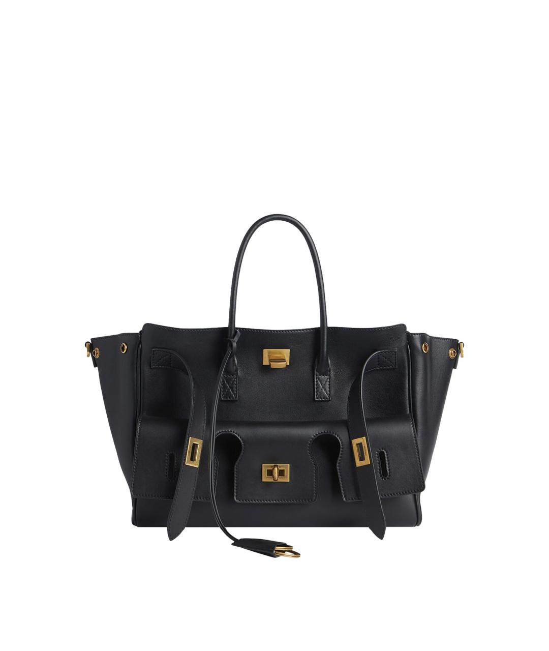 BALENCIAGA Черная кожаная сумка тоут, фото 1