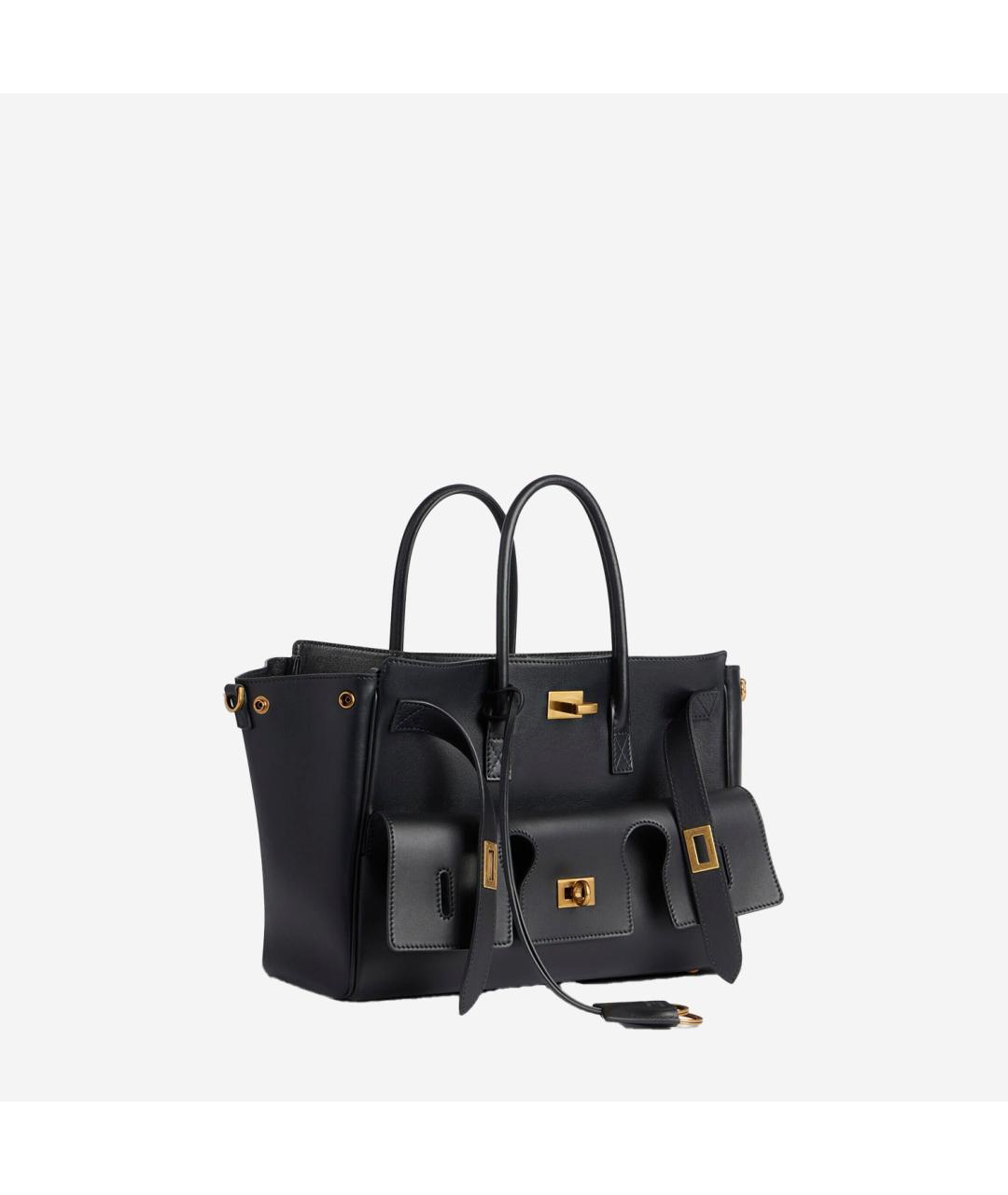 BALENCIAGA Черная кожаная сумка тоут, фото 2