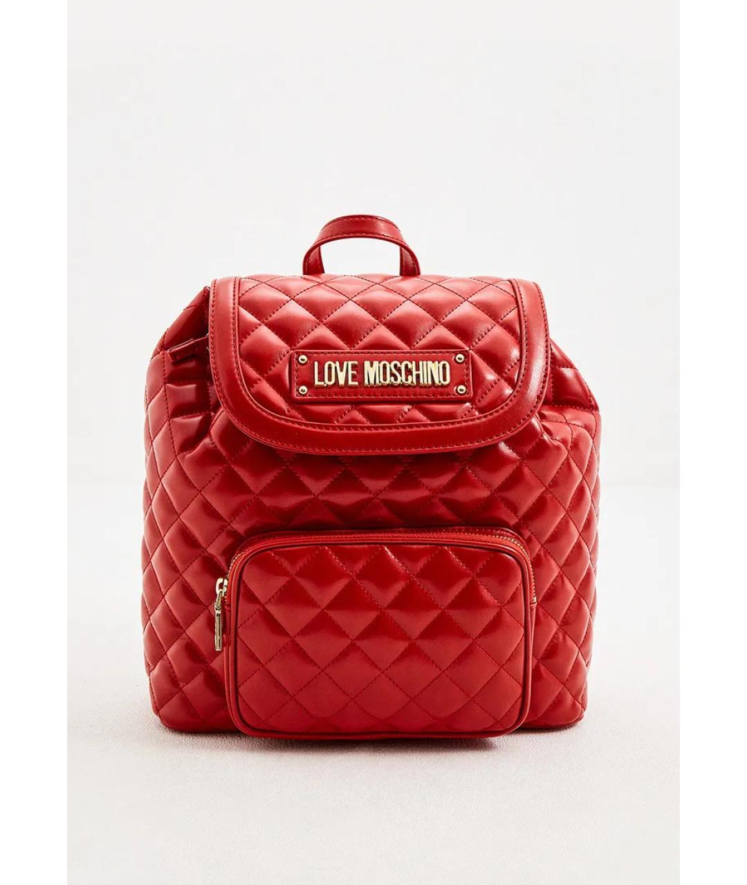 LOVE MOSCHINO Красный рюкзак из искусственной кожи, фото 7